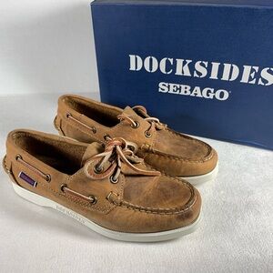 Sebago Women’s Docksides Portland Crazy Horse in Tan Size 5M
